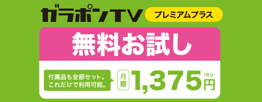 全テレビ番組録画機　ガラポンTV（お試し2カ月無料）